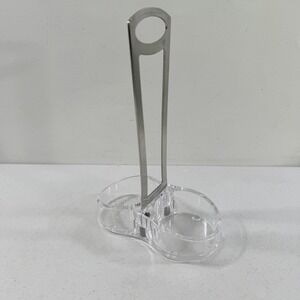 Pampered Chef Salt & Pepper Grinder Replacement Caddy Holder Acrylic Stainless